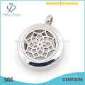 Custom stainless steel 25mm solid perfume filigree cage locket, jewelry coin pendants, essential oil locket